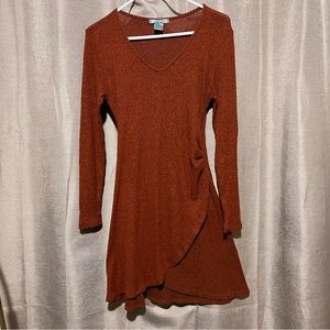 Burnt Orange knit wrap dress